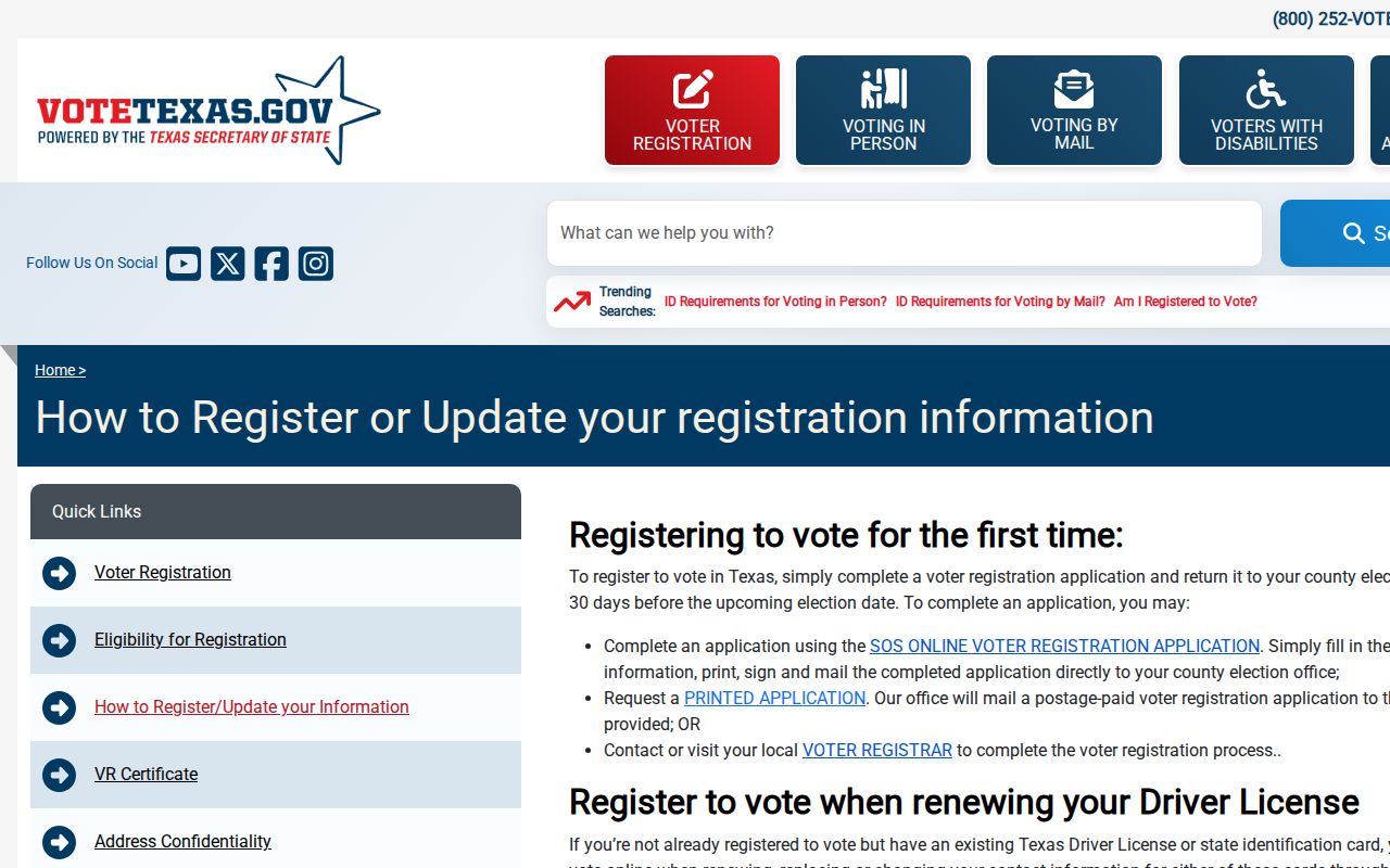 Galveston residents directory Texas voter lookup instructions