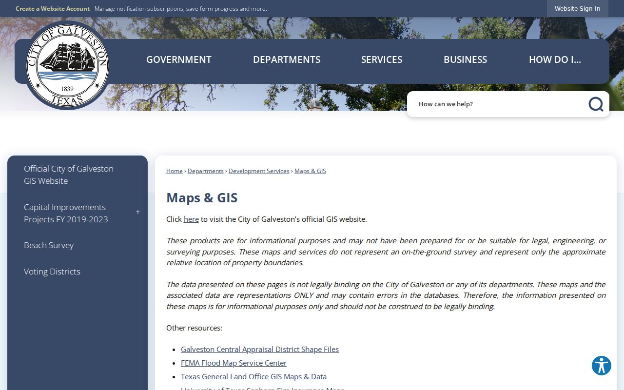 Galveston ZIP code directory City maps and GIS hub